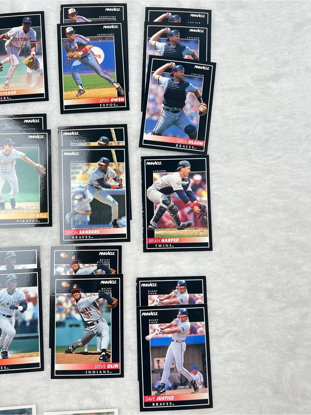 32 Card MLB Baseball Lot Pinnacle & Topps Deion Sanders Glavine Murphy Justice